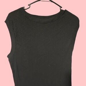 SO Black Ribbed Crewneck Tank